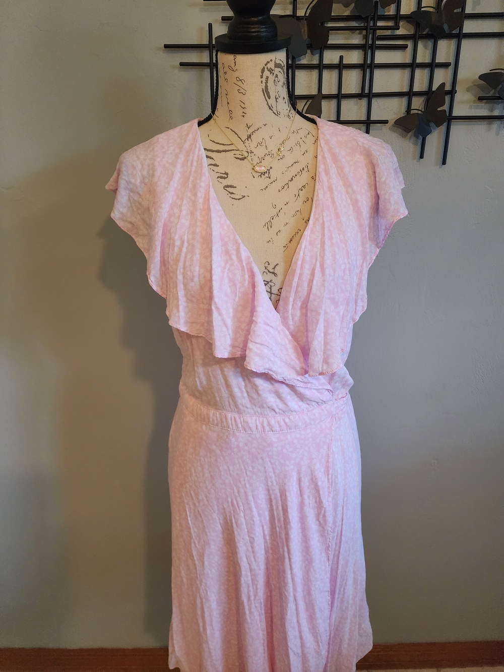 Draper James Light Pink Ruffle Wrap Mini Dress - Picture 4 of 9